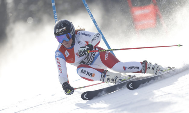 Lara Gut-Behrami au départ de Lake Louise