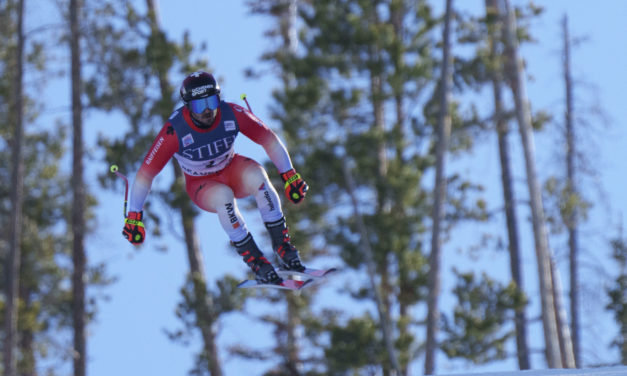 Loïc Meillard au départ de la descente de Beaver Creek