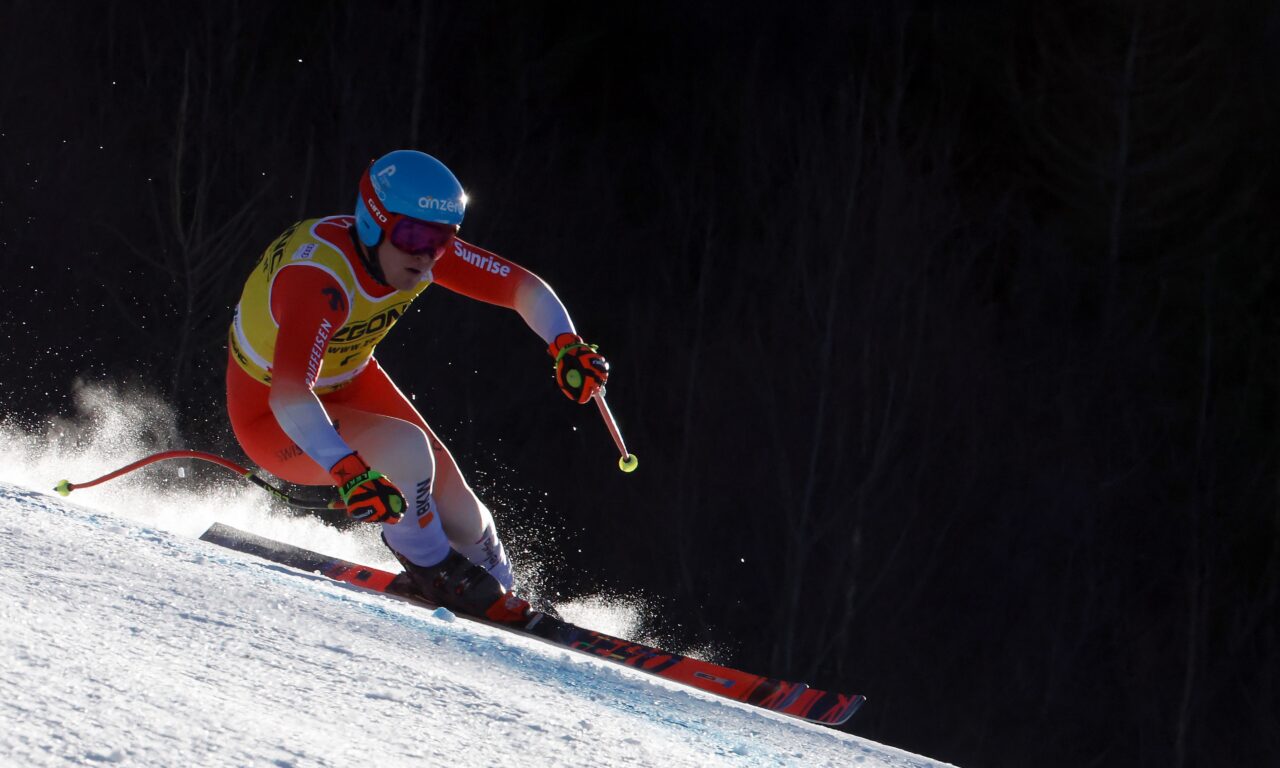 Christophe Torrent sur le podium en super-G à Orcières Merlette