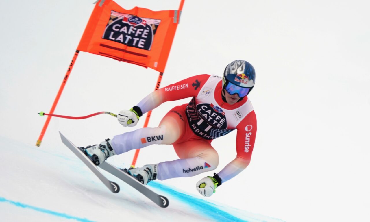 Les grands gabarits devant à l’entraînement à Crans-Montana