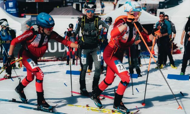 Marianne Fatton et Thomas Bussard sur le podium à Villars
