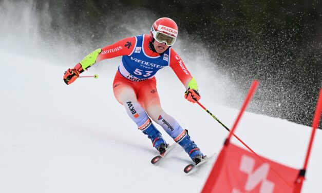 Sandro Zurbrügg au pied du podium à Zinal