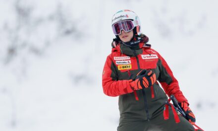 Le genou gauche de Michelle Gisin bien amoché