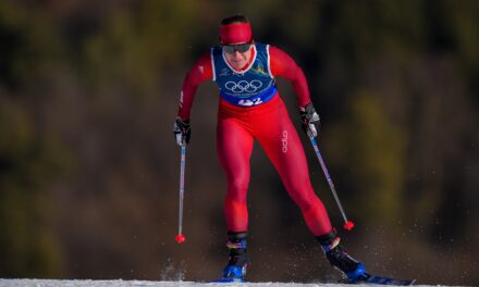 Nadine Fähndrich 3e à Drammen, le Globe en vue